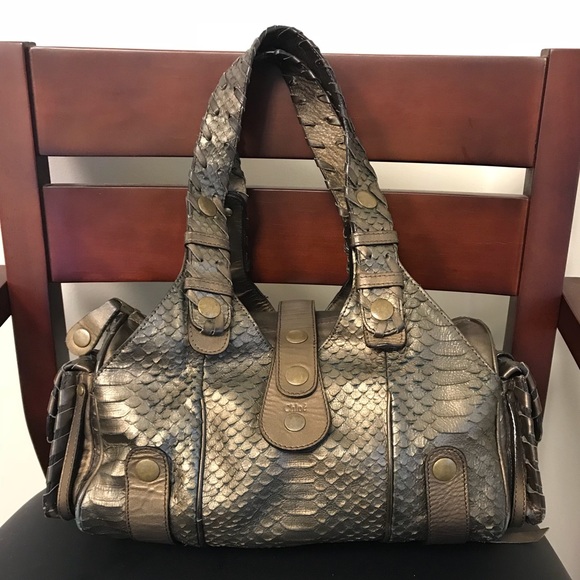Chloe Handbags - Authentic Chloe Silverado Python Shoulder Bag